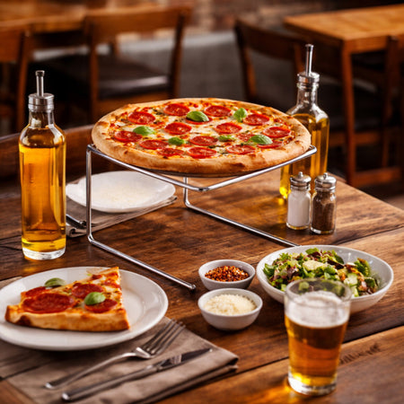 BASE CHAROLAS DE PIZZA CROMADA