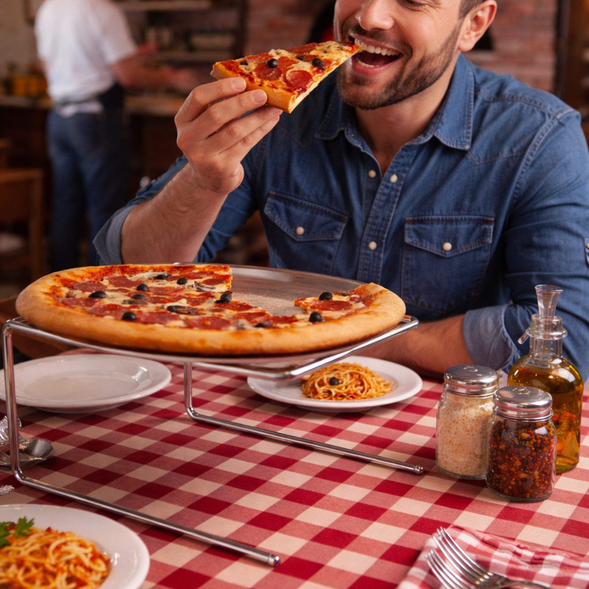 BASE CHAROLAS DE PIZZA CROMADA
