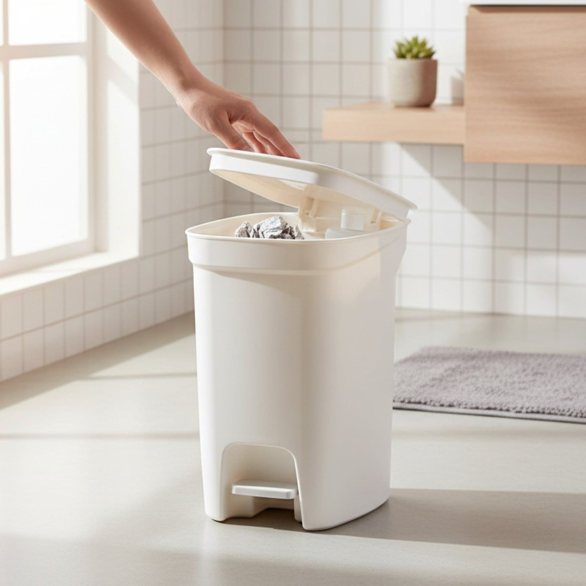 BASURERO COMPACT 10 LT BLANCO