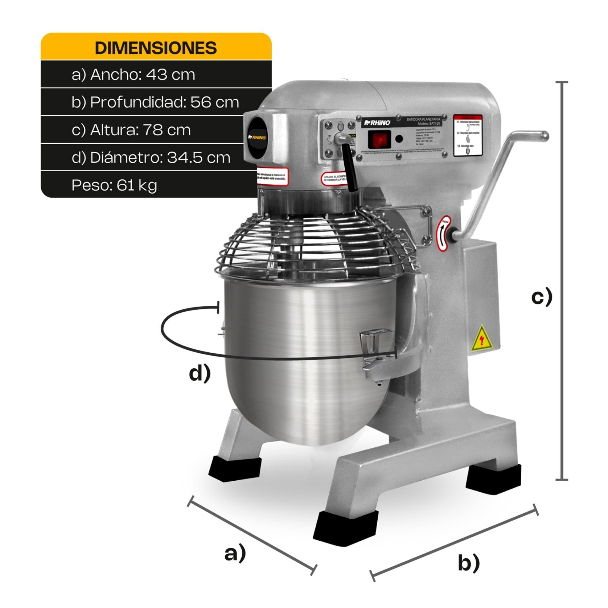 BATIDORA PLANETARIA 26.5 LT 1,100 W