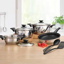 Cargar imagen en el visor de la galería, BATERIA COCINA ACERO INOX 9 PZ
