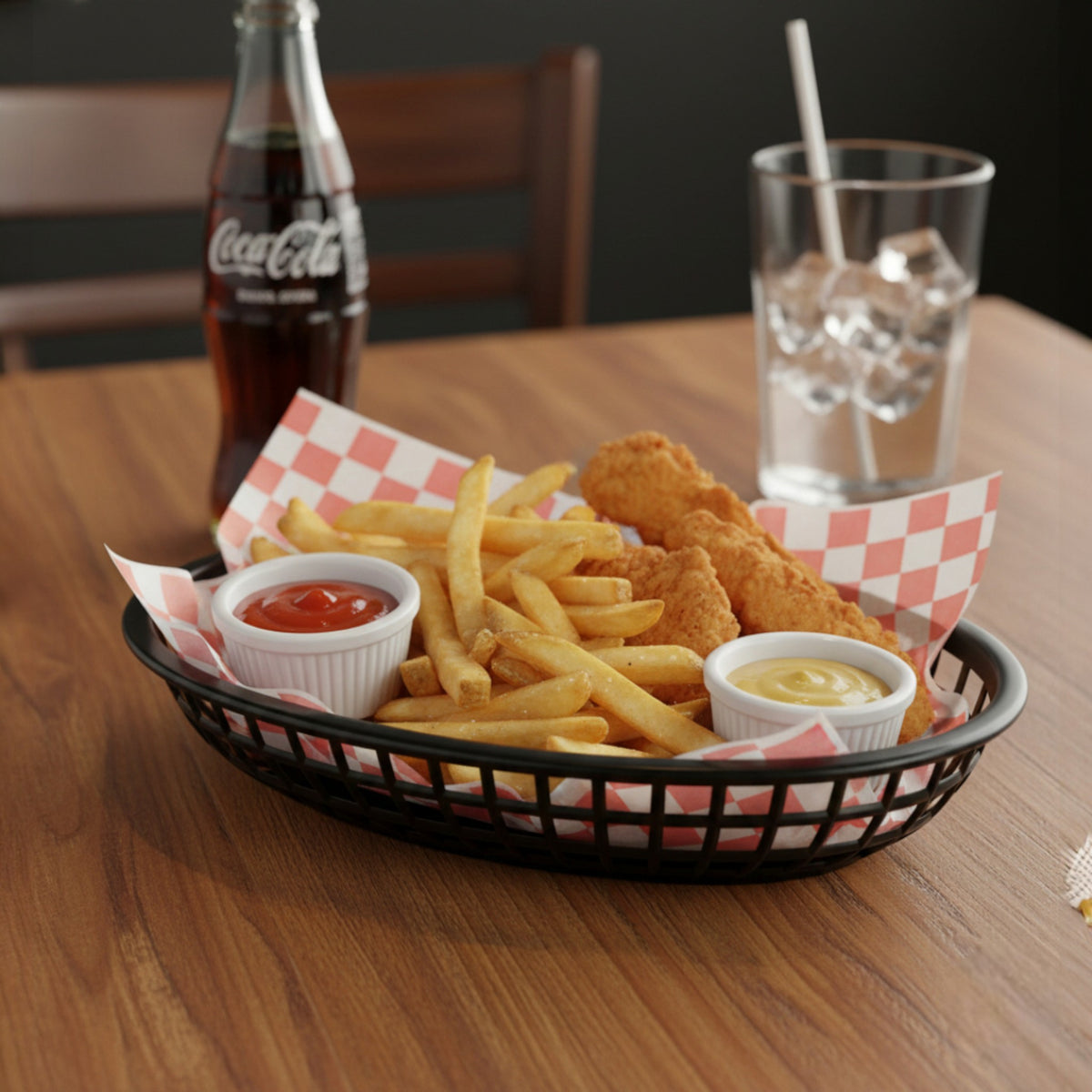 CANASTA FAST FOOD OVAL NEGRO