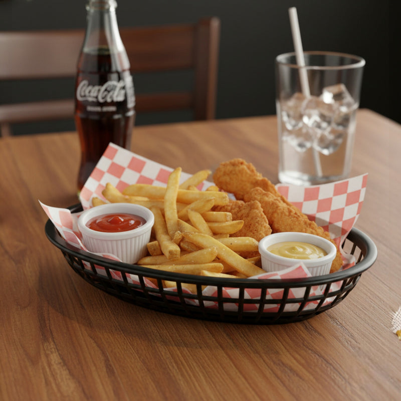 CANASTA FAST FOOD OVAL NEGRO