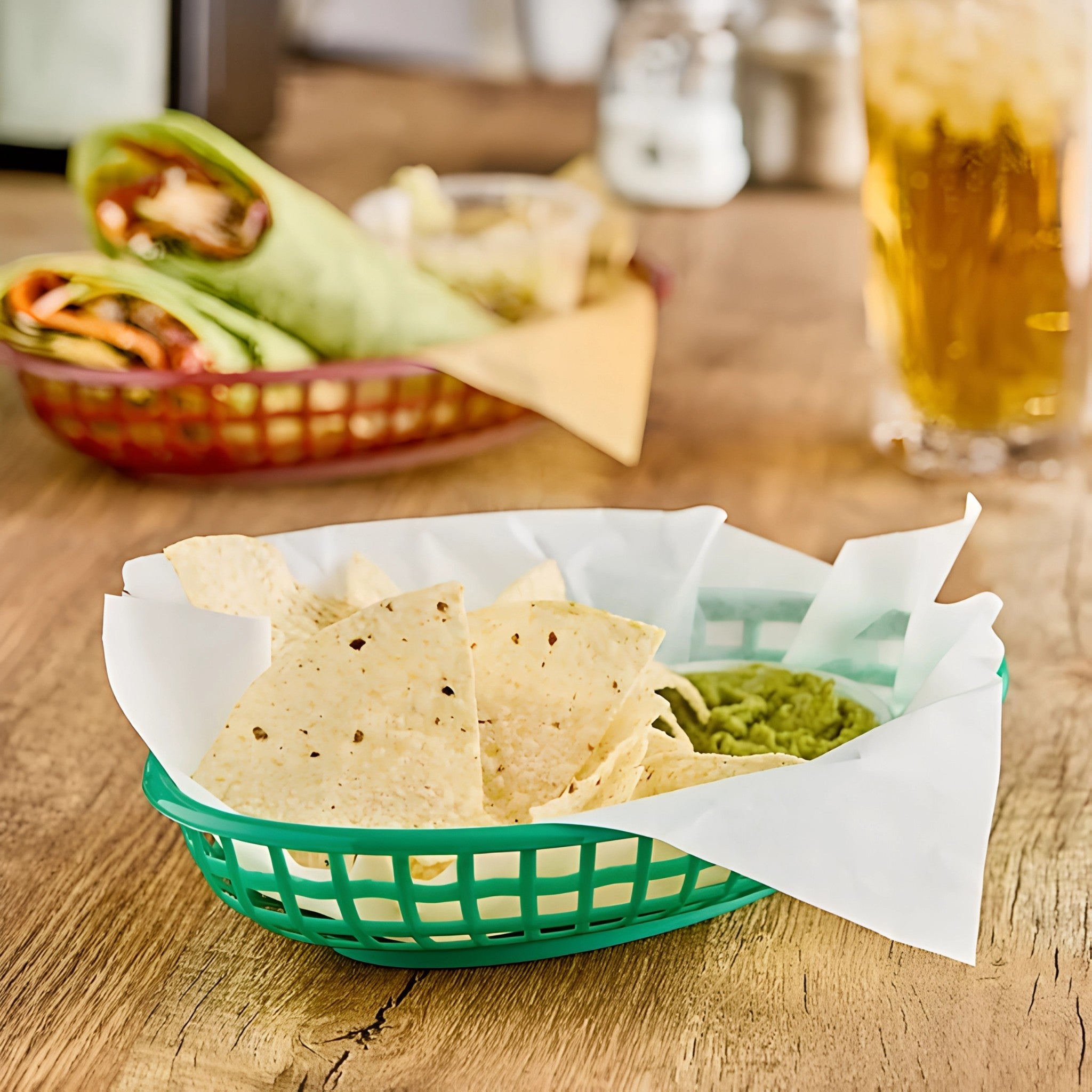 CANASTA FAST FOOD OVAL VERDE