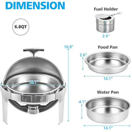 CHAFER DE LUJO CIRCULAR 6.6LT AC INOX