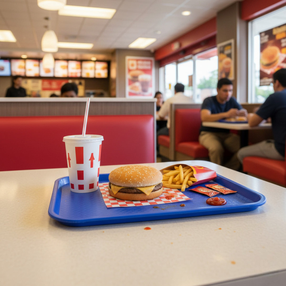 CHAROLA FAST FOOD 10x14" AZUL