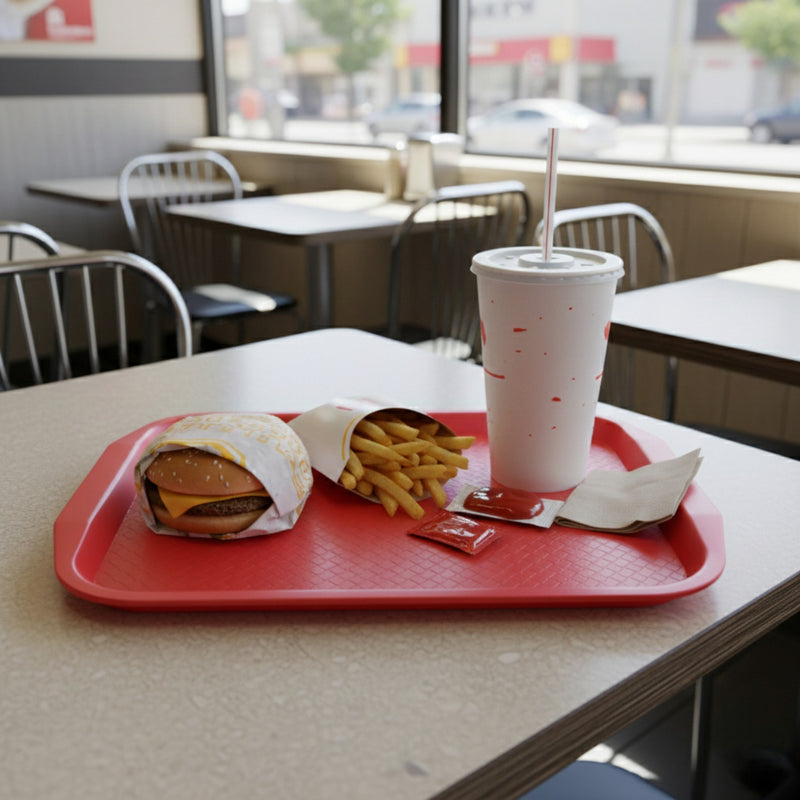 CHAROLA FAST FOOD 10x14" ROJA