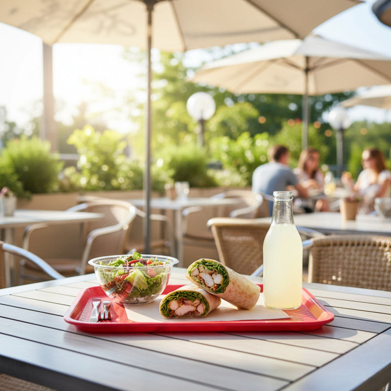 CHAROLA FAST FOOD 10x14" ROJA