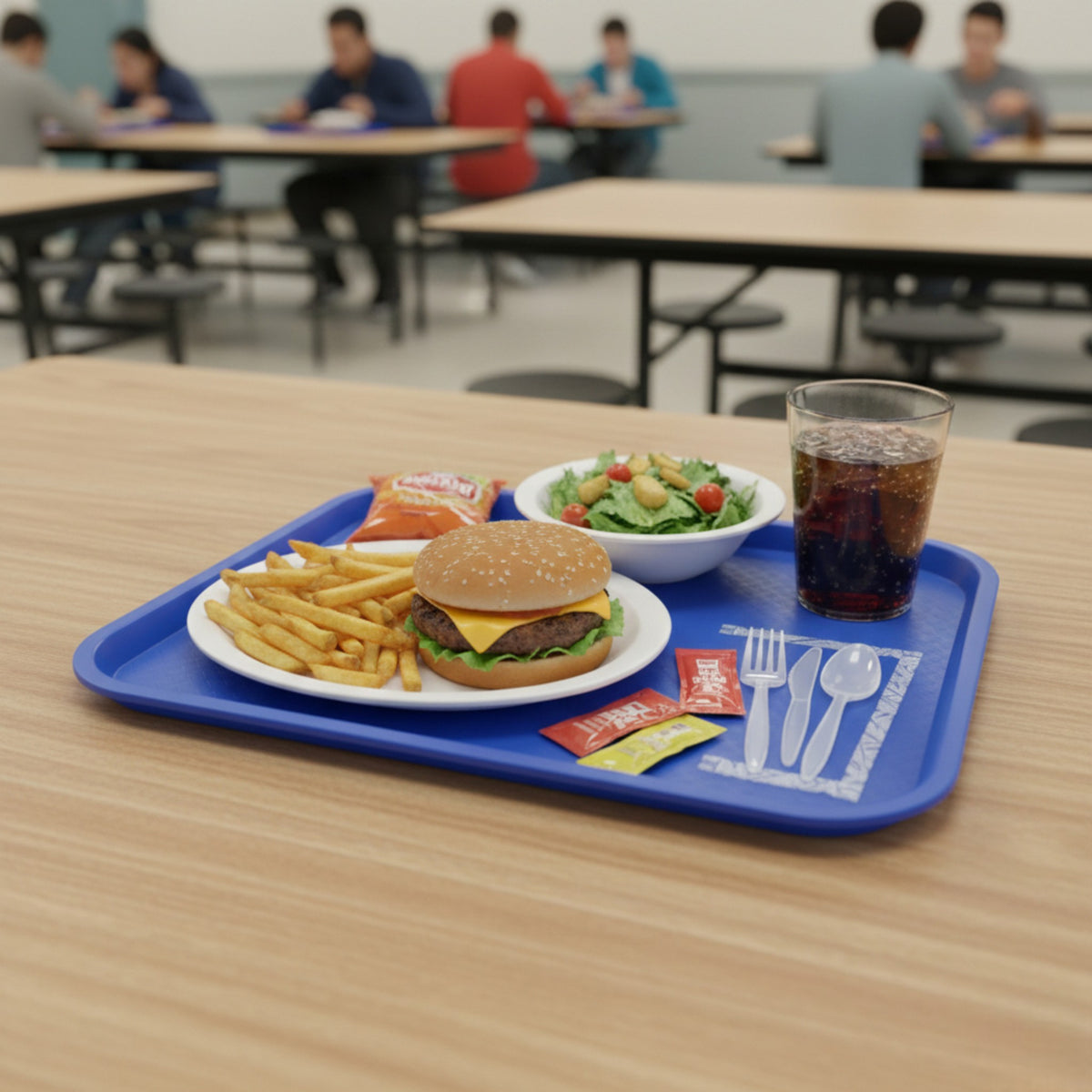 CHAROLA FAST FOOD 12x16" AZUL