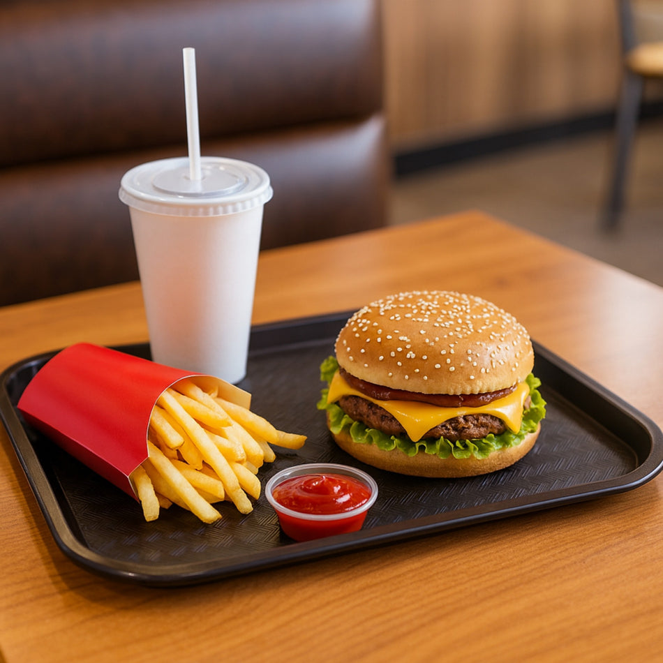 CHAROLA FAST FOOD 12x16" NEGRA