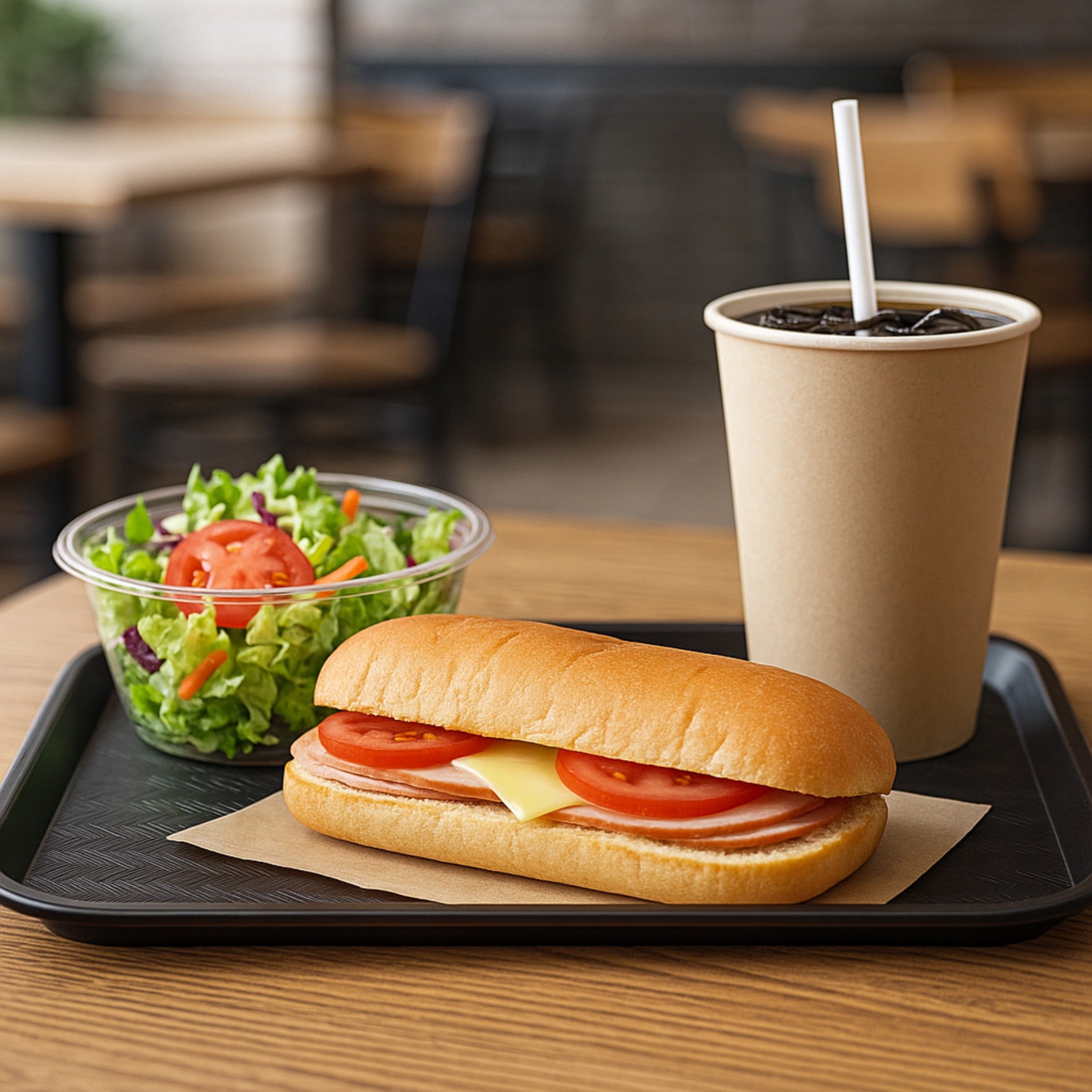 CHAROLA FAST FOOD 12x16" NEGRA
