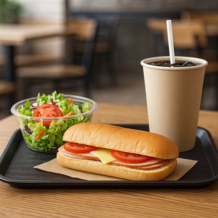CHAROLA FAST FOOD 12x16" NEGRA
