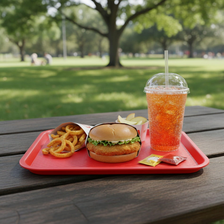 CHAROLA FAST FOOD 14 x 18" ROJA
