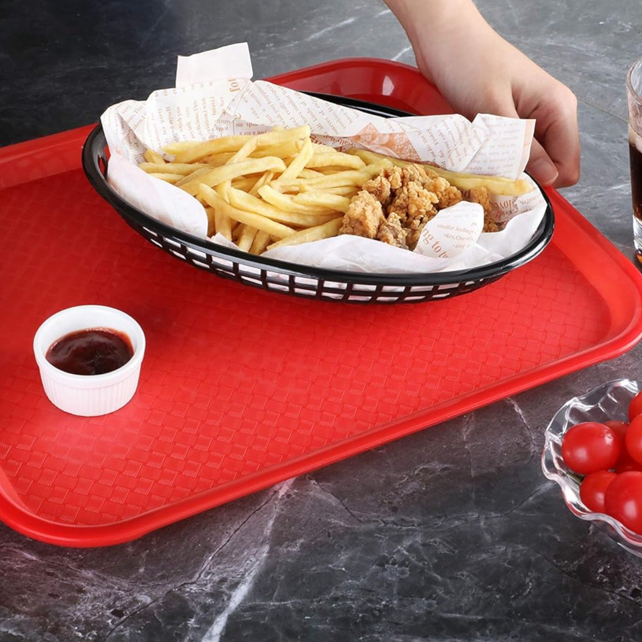 CHAROLA FAST FOOD 14 x 18" ROJA