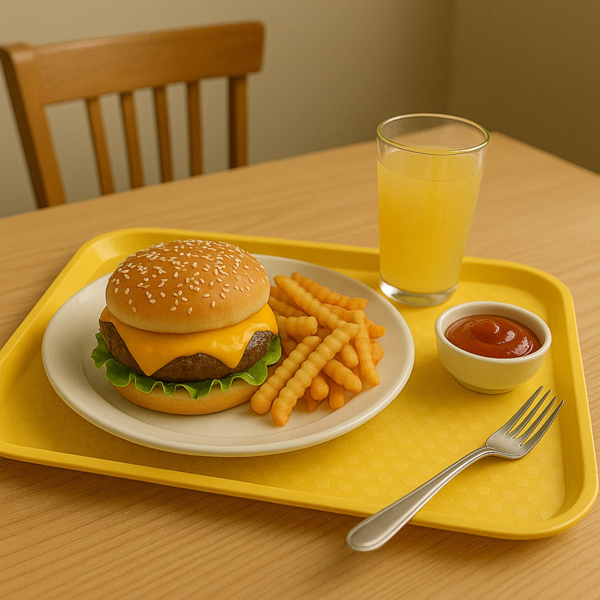 CHAROLA FAST FOOD 14x18" AMARILLO