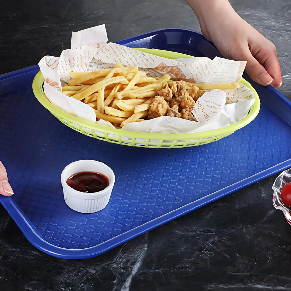 CHAROLA FAST FOOD 14x18" AZUL MARINO