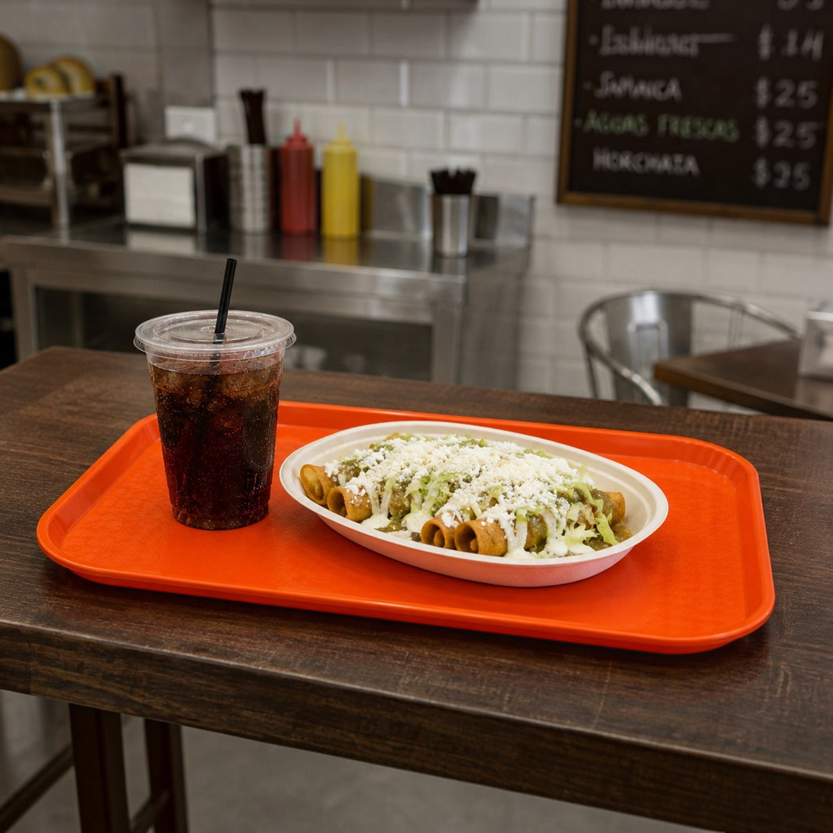 CHAROLA FAST FOOD 14x18" NARANJA