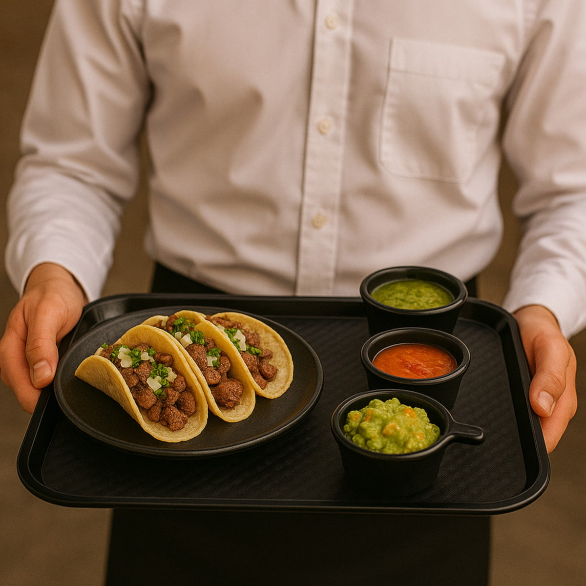 CHAROLA FAST FOOD 14x18" NEGRO