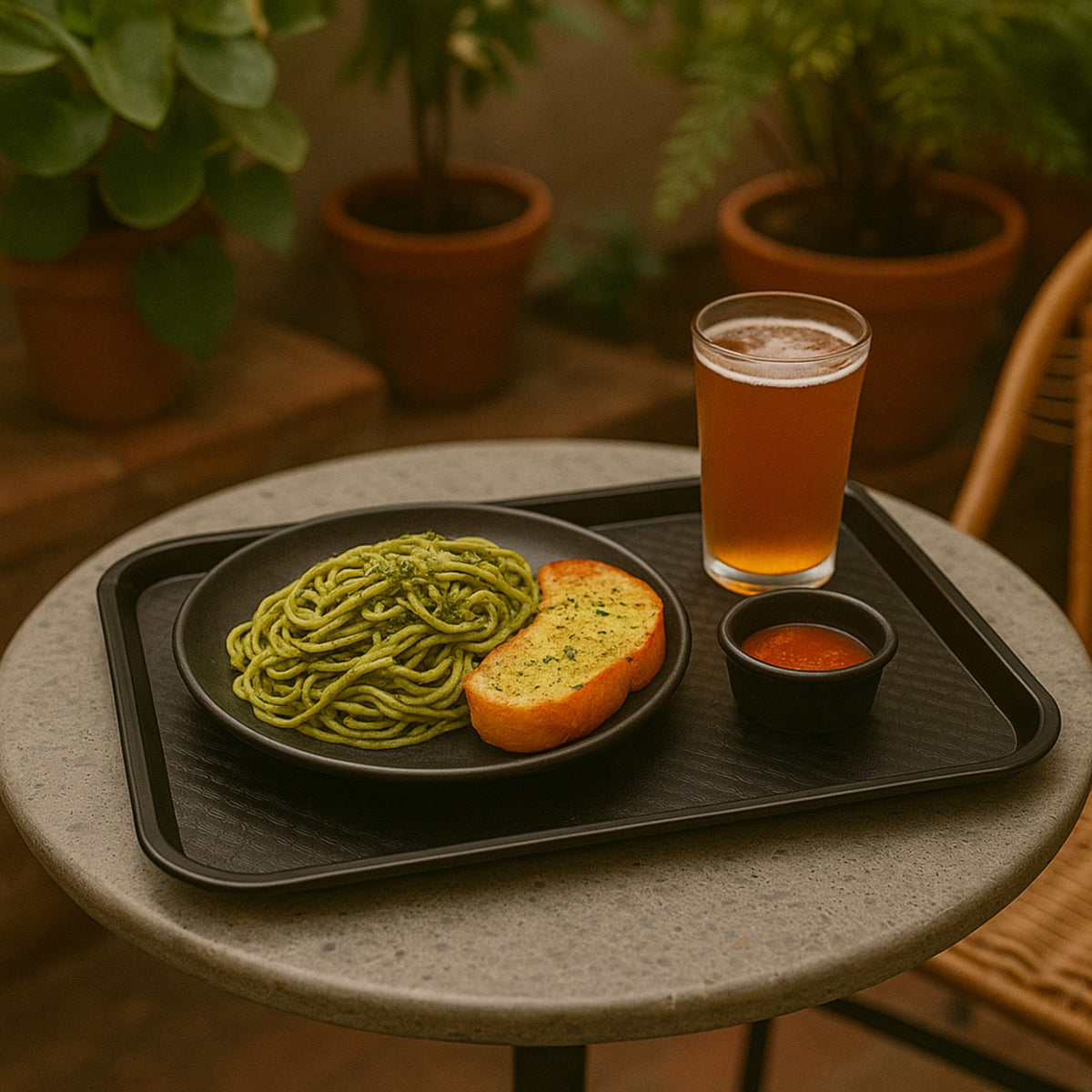 CHAROLA FAST FOOD 14x18" NEGRO