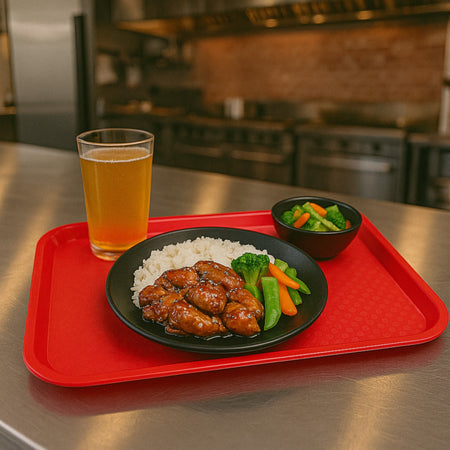 CHAROLA FAST FOOD 14x18" ROJO