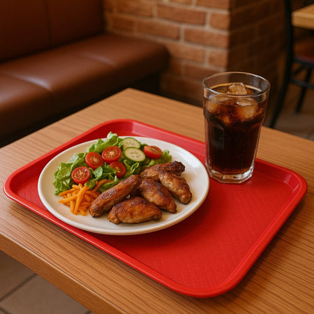 CHAROLA FAST FOOD 14x18" ROJO