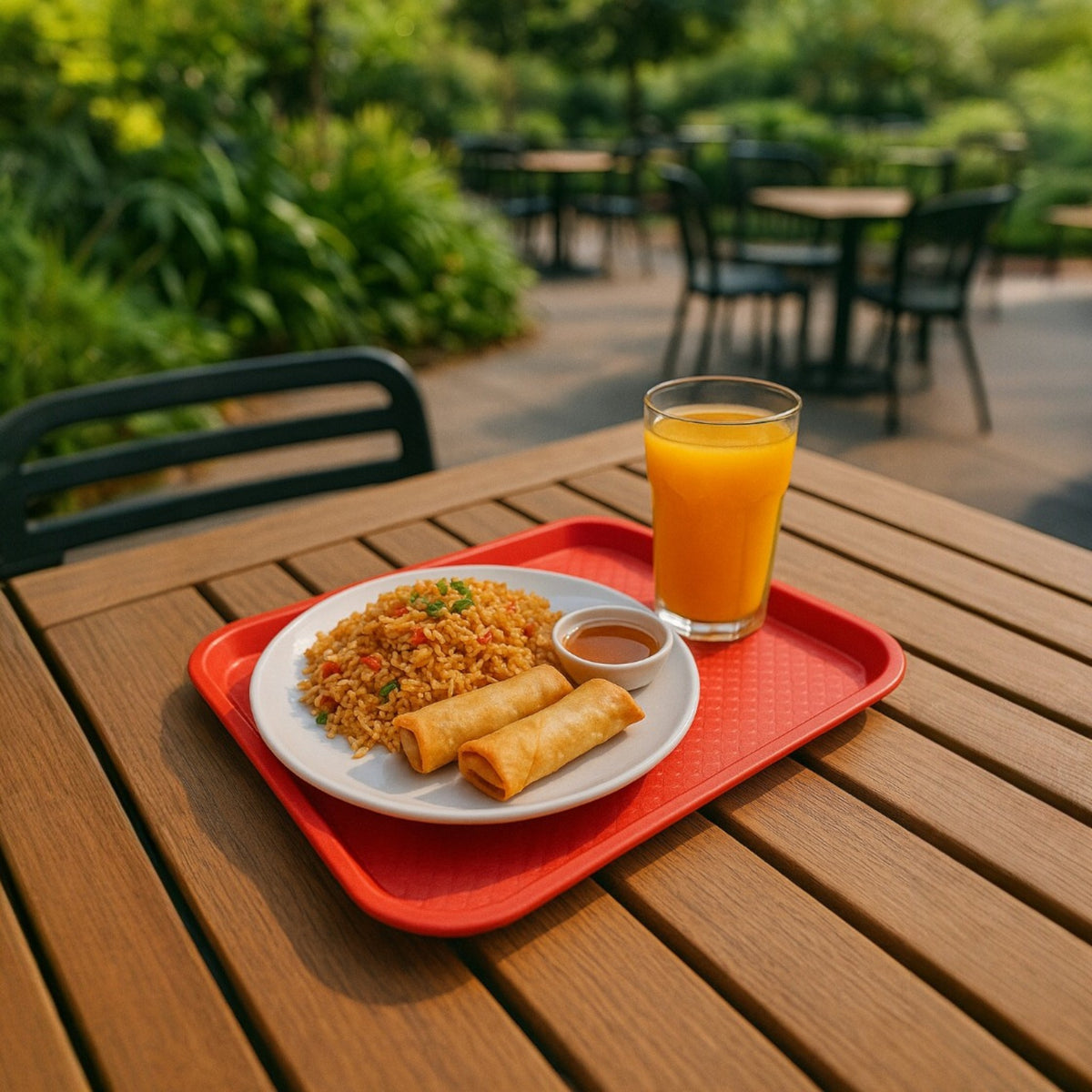 CHAROLA FAST FOOD 14x18" ROJO