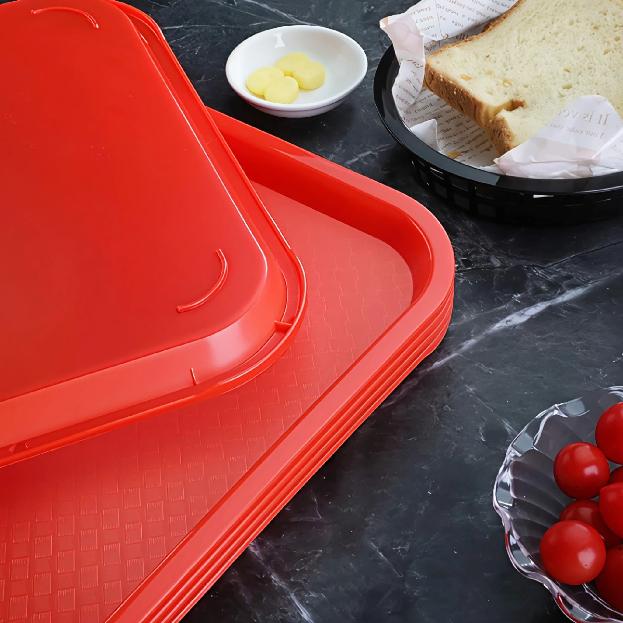 CHAROLA FAST FOOD 14x18" ROJO