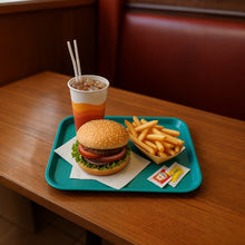 Cargar imagen en el visor de la galería, CHAROLA FAST FOOD 14x18&quot; VERDE AZULADO
