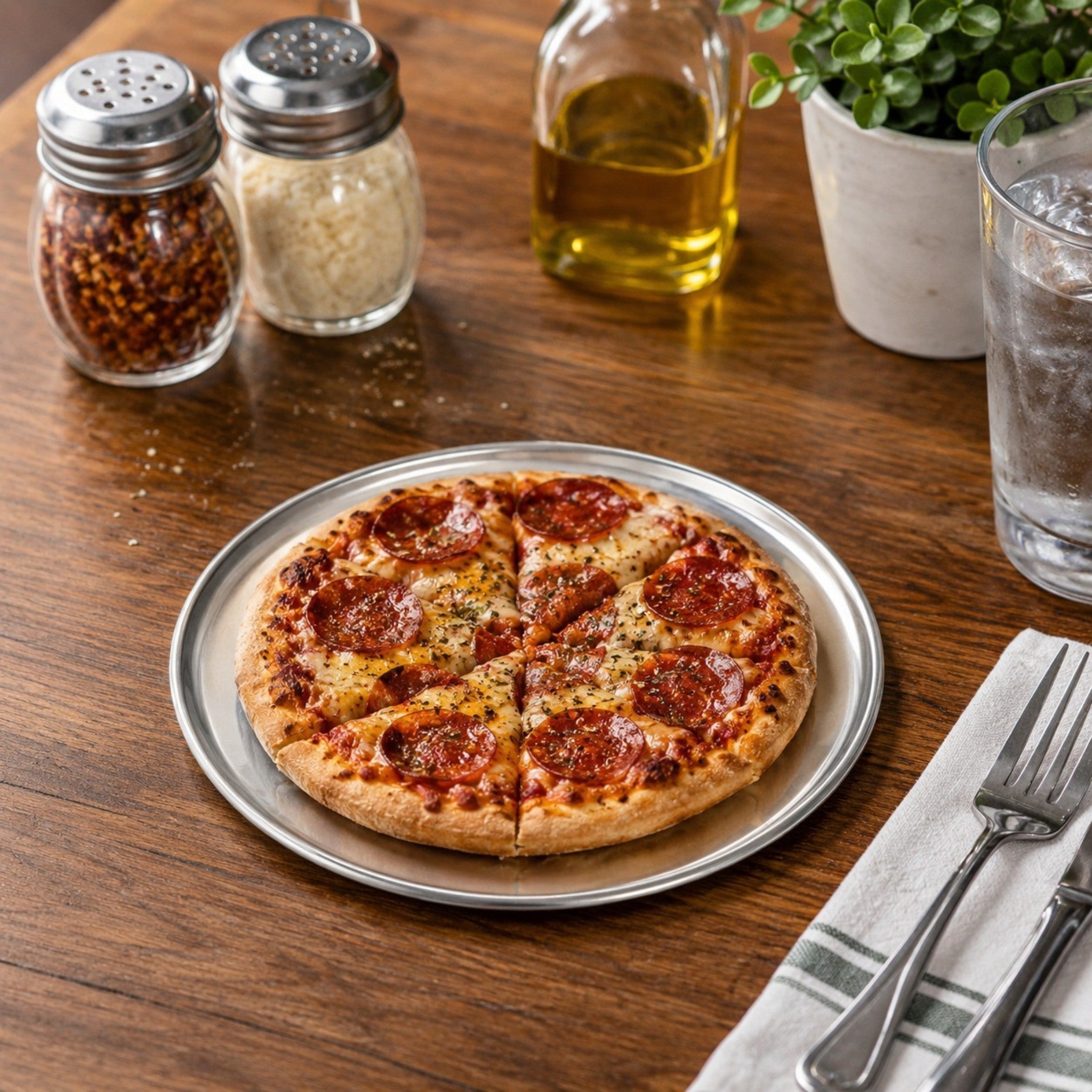 CHAROLA RED PIZZA BORDE 08" ALUMINIO