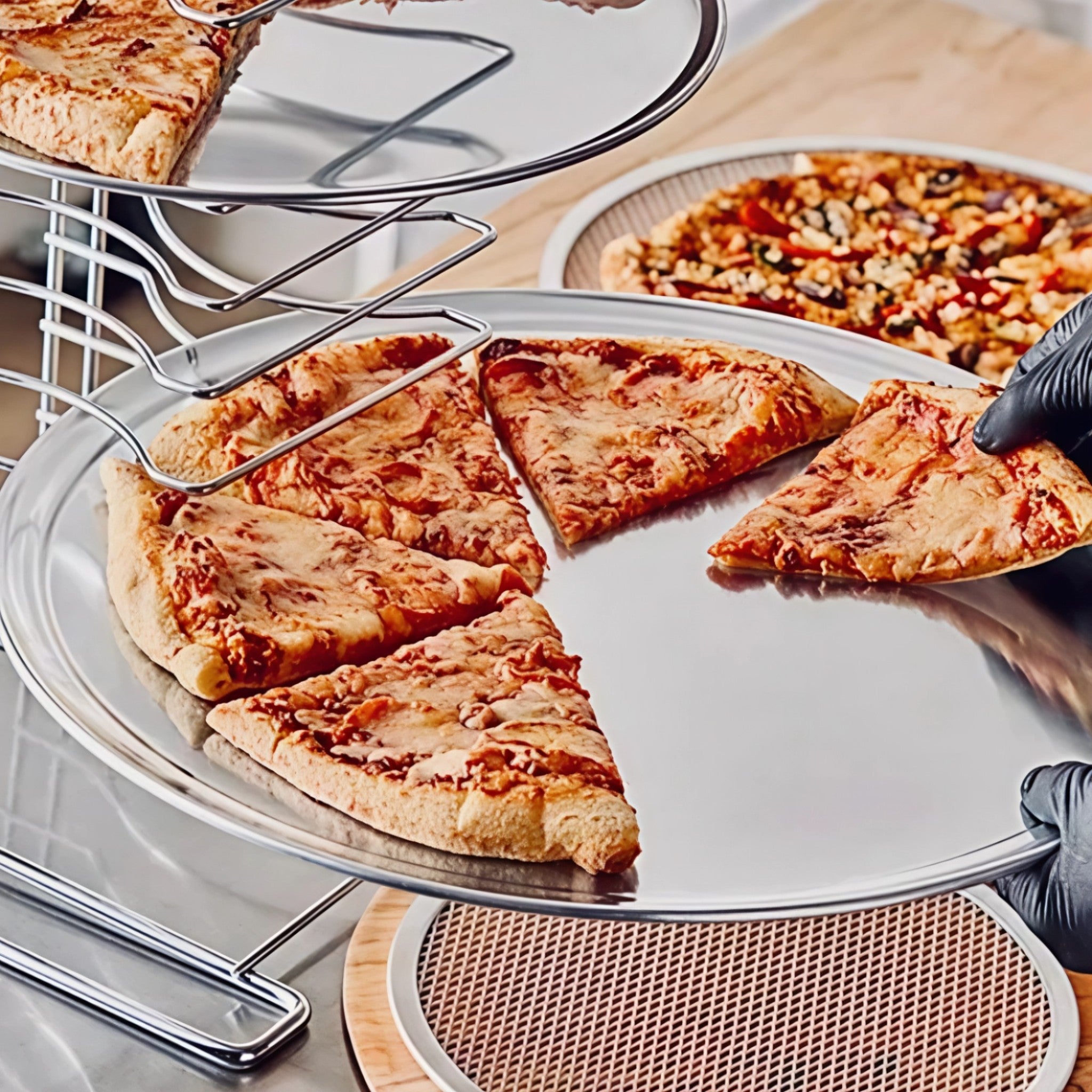CHAROLA RED PIZZA BORDE 10" ALUMINIO