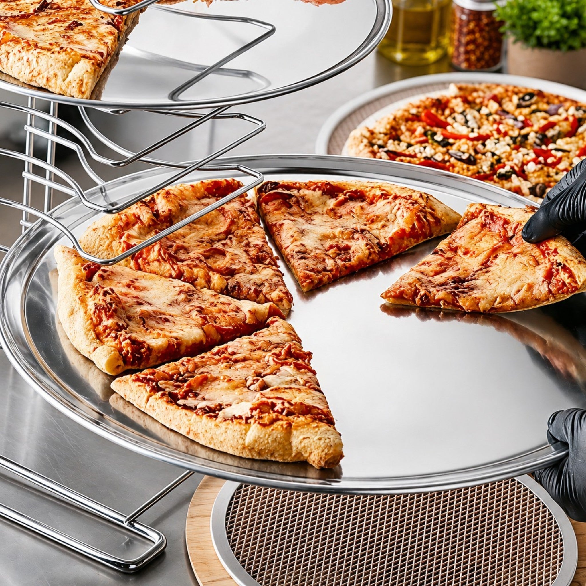 CHAROLA RED PIZZA BORDE 10" ALUMINIO