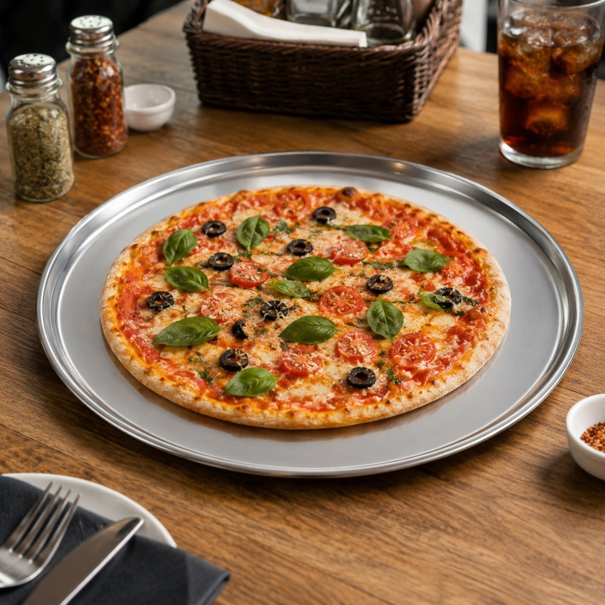 CHAROLA RED PIZZA BORDE 16" ALUMINIO