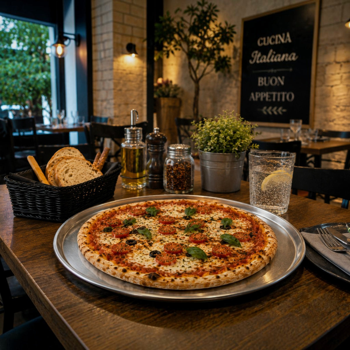 CHAROLA RED PIZZA BORDE 16" ALUMINIO