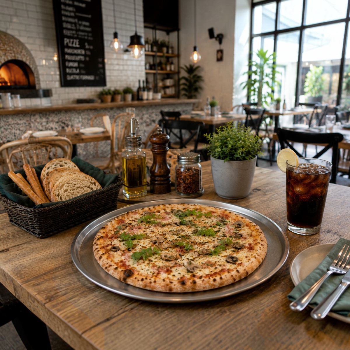 CHAROLA RED PIZZA BORDE 16" ALUMINIO