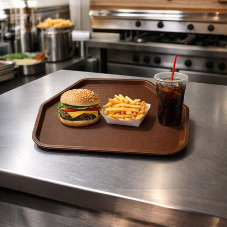 CHAROLA TRAPEZOIDAL 14x18" CAFE