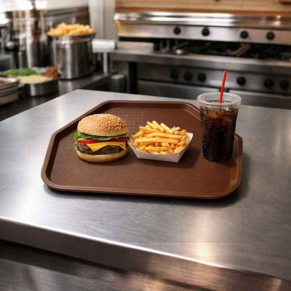 CHAROLA TRAPEZOIDAL 14x18" CAFE