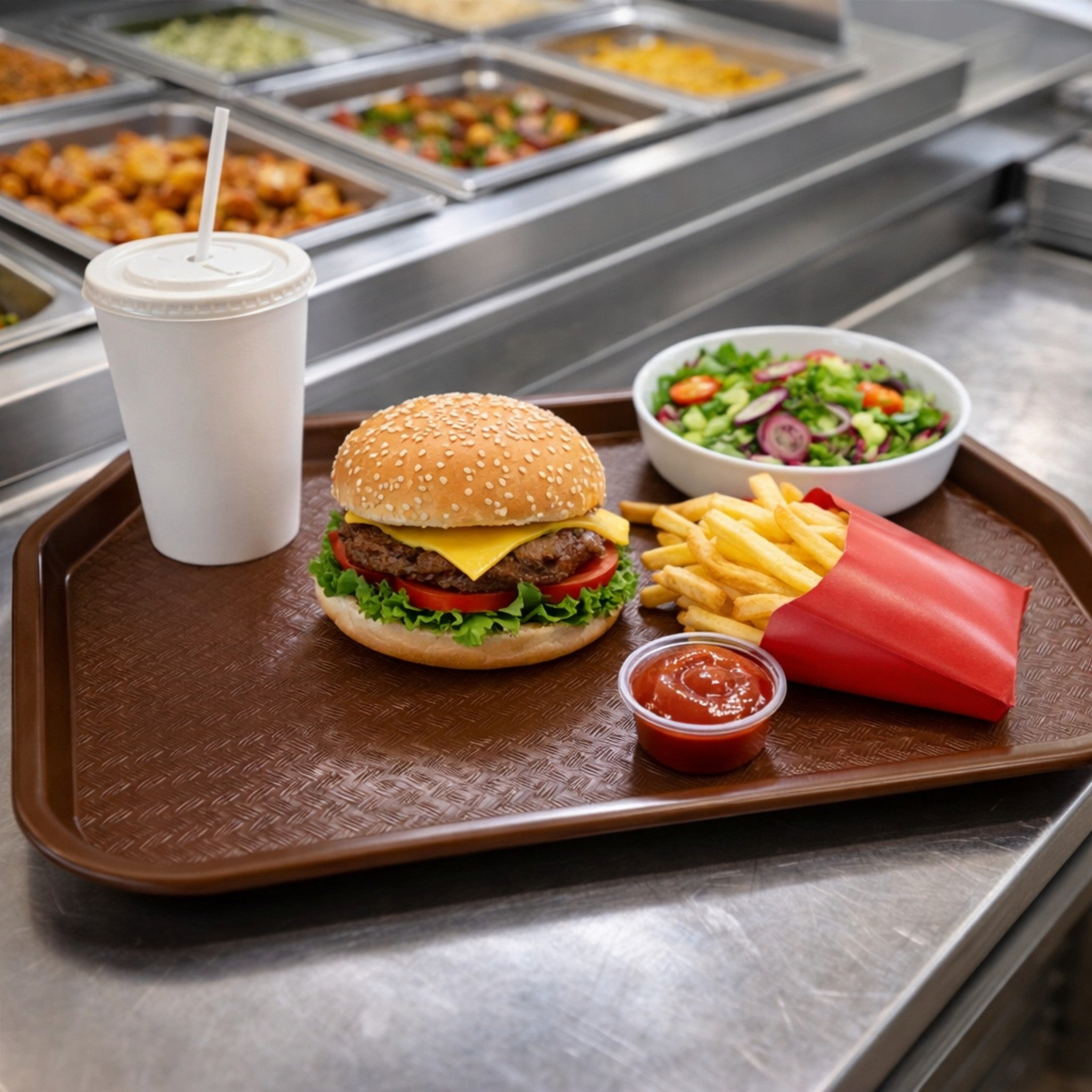 CHAROLA TRAPEZOIDAL 14x18" CAFE