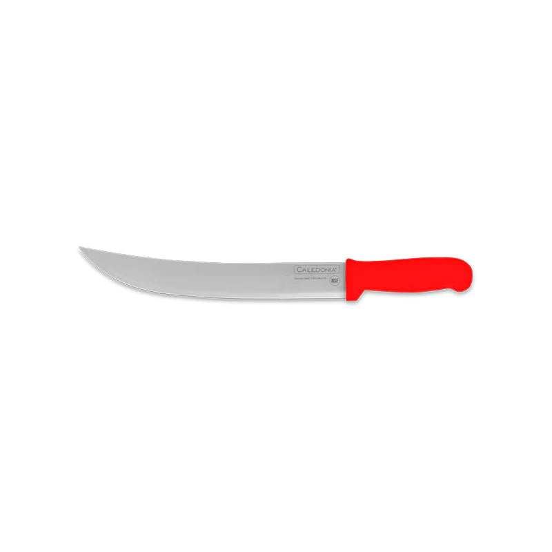 CUCHILLO BISTECERO 10" CURVO MGO ROJO