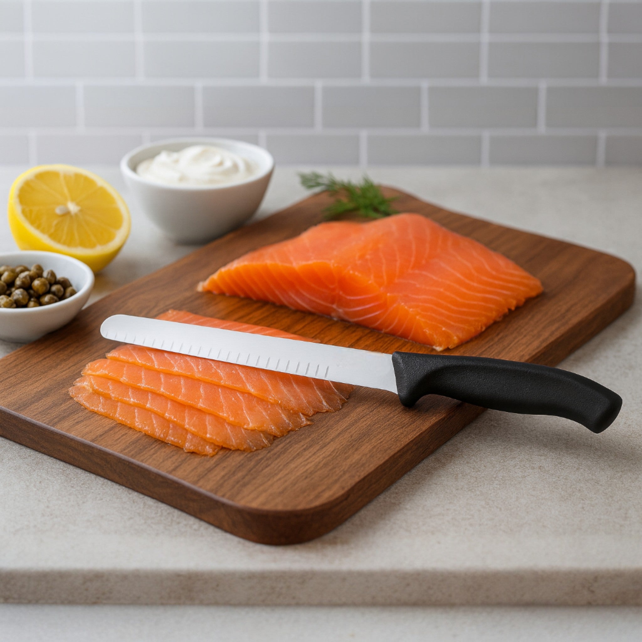 CUCHILLO JAMONERO 25 CM C/ALVEOLOS