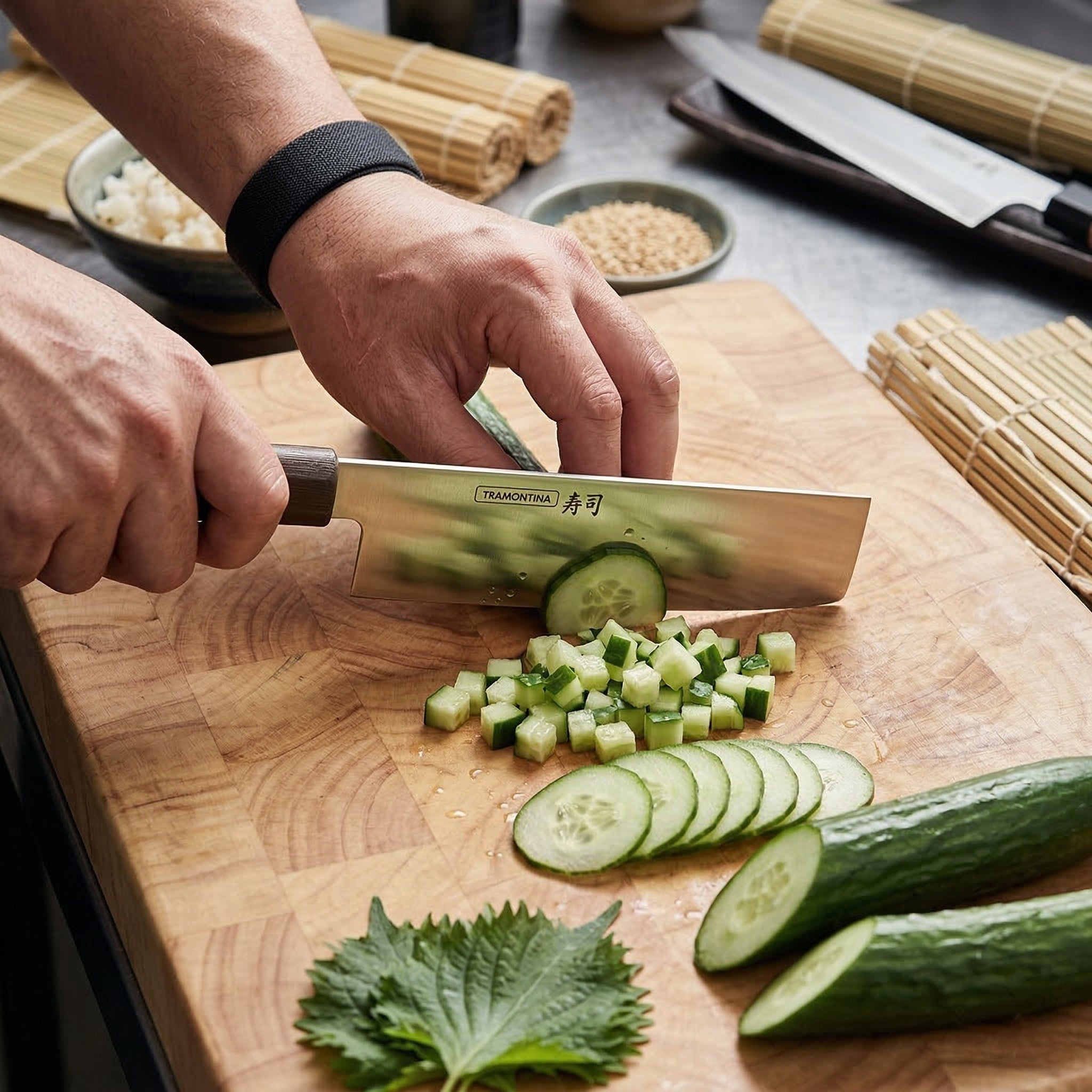 CUCHILLO NAKIRI 07" SUSHI SILVER