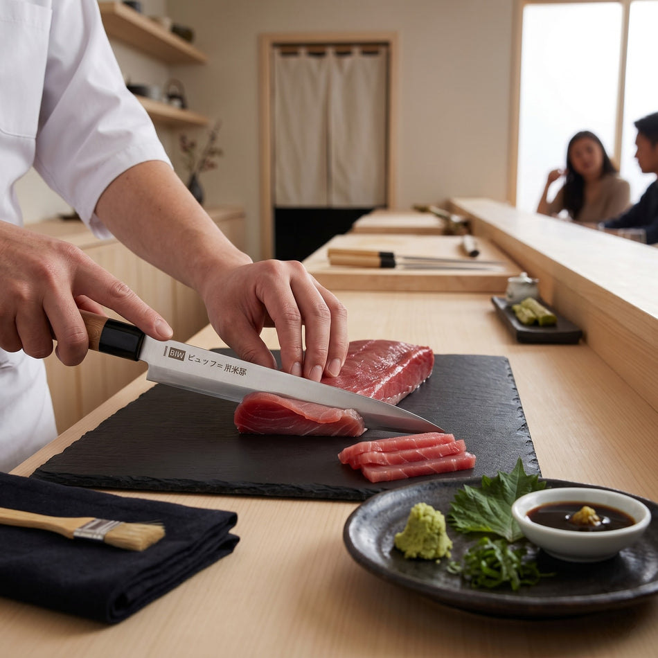 CUCHILLO SASHIMI "9.5" MGO MADERA