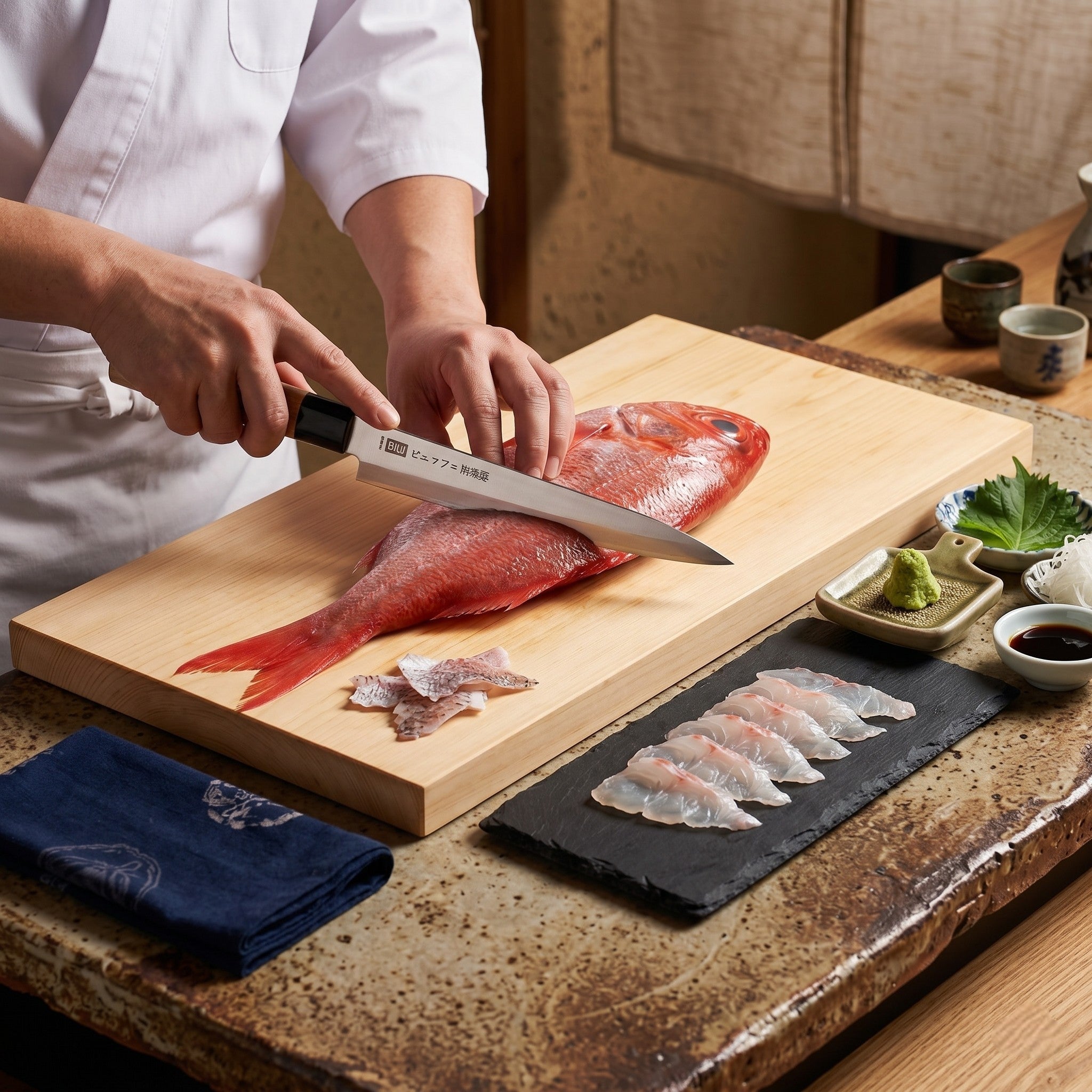 CUCHILLO SASHIMI "9.5" MGO MADERA