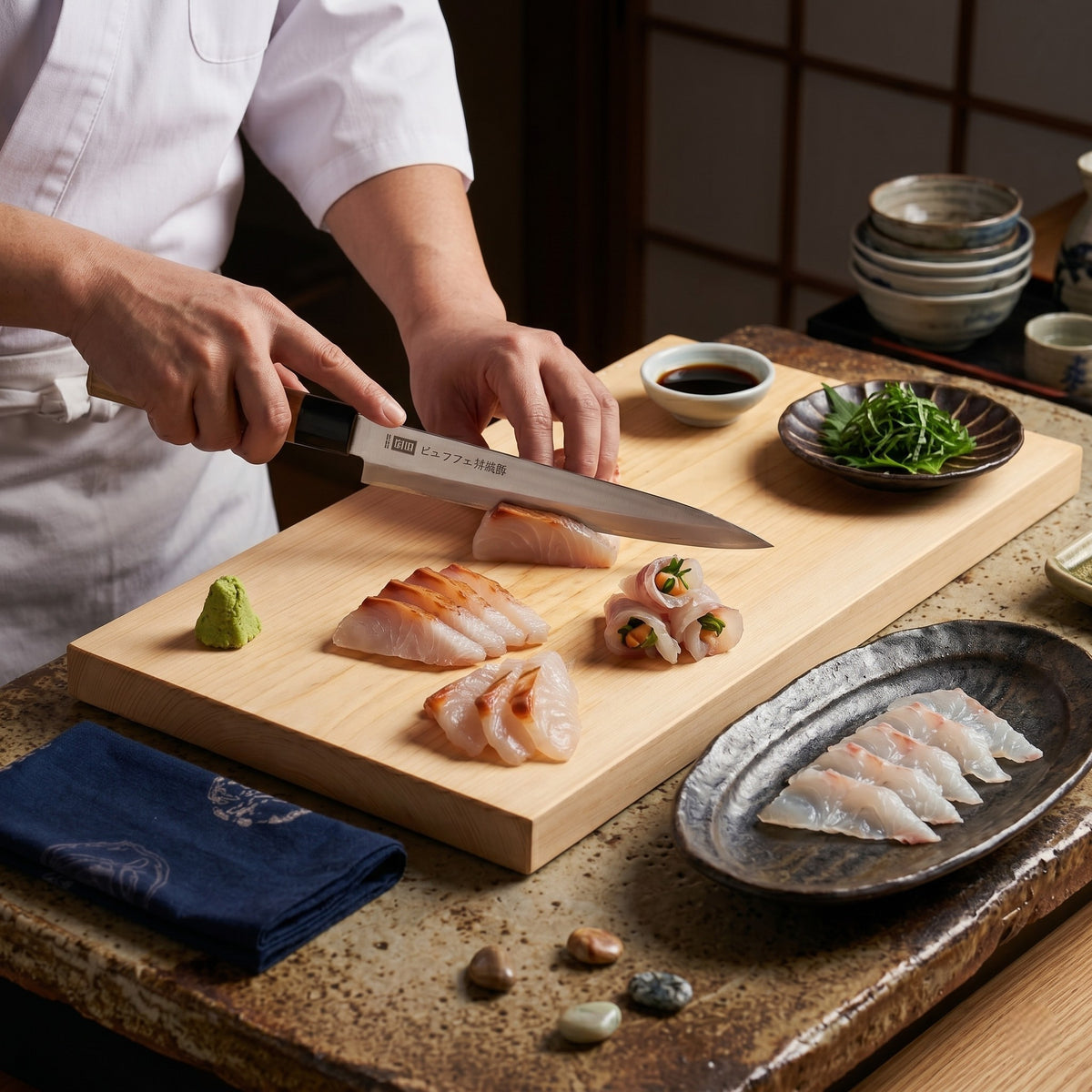 CUCHILLO SASHIMI "9.5" MGO MADERA