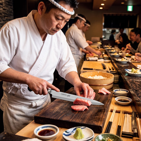CUCHILLO YANAGIBA 09" SUSHI GOLD