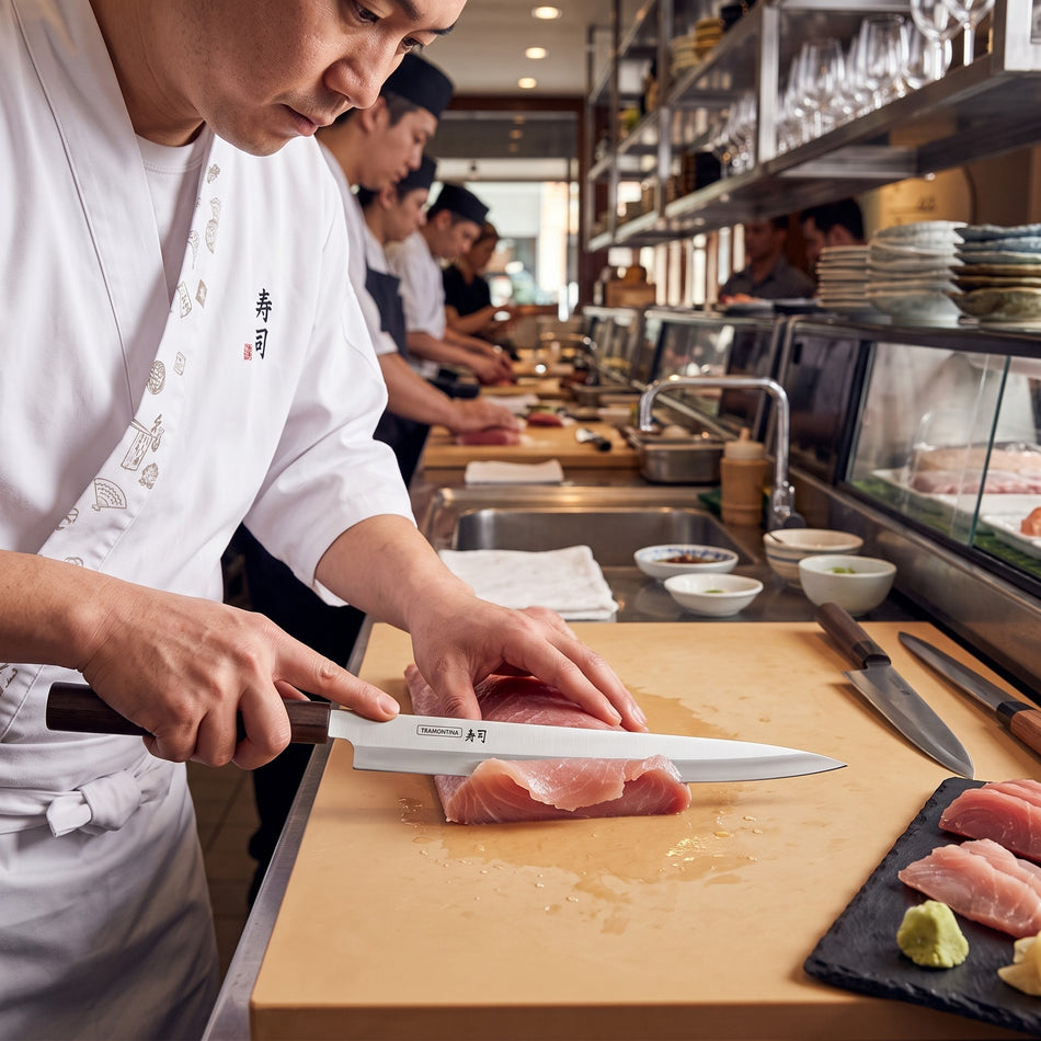 CUCHILLO YANAGIBA 13" SUSHI SILVER