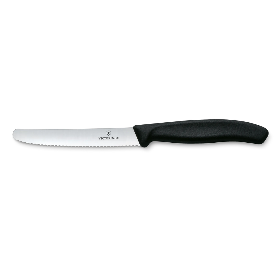 CUCHILLO 11 CM DENTADO NEGRO