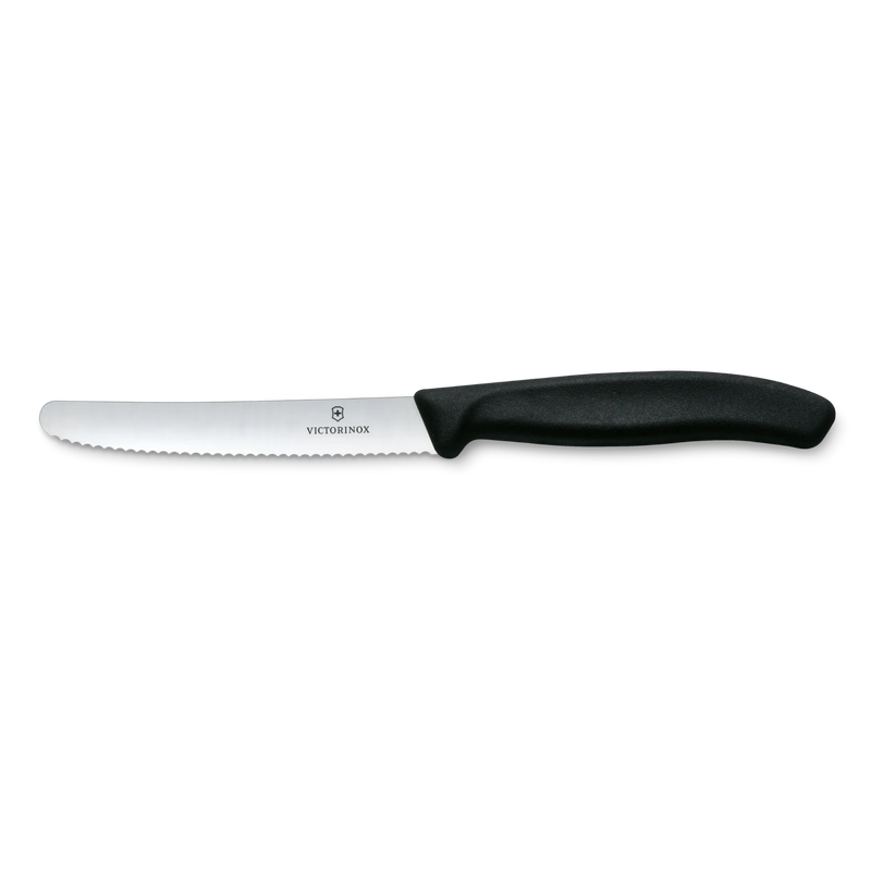 CUCHILLO 11 CM DENTADO NEGRO