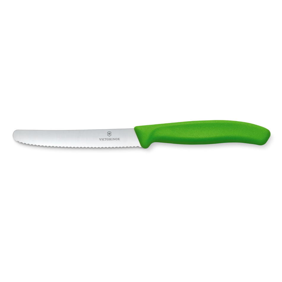 CUCHILLO 11 CM DENTADO VERDE