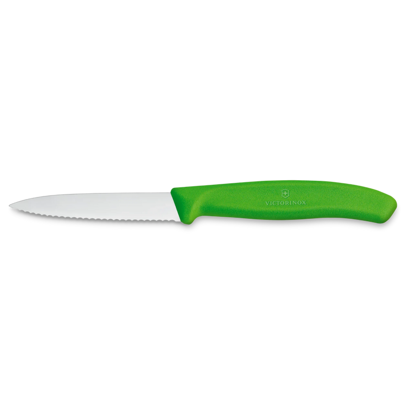 CUCHILLO 08 CM DENTADO VERDE