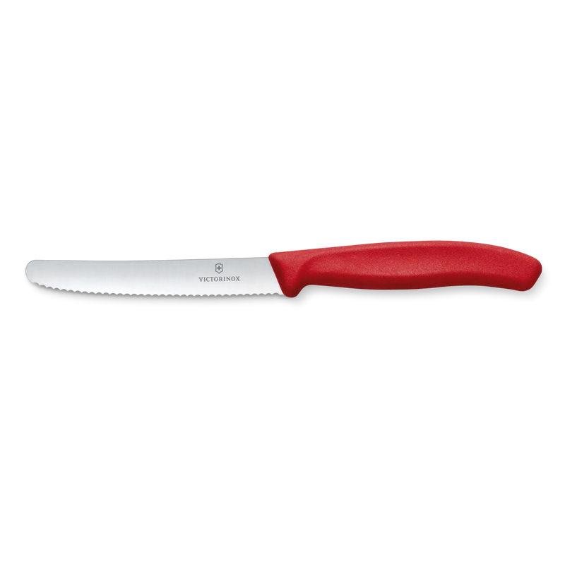 CUCHILLO 11 CM DENTADO ROJO